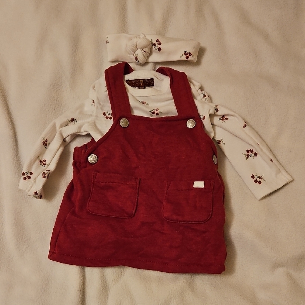 7 For All Mankind Red and White Dress